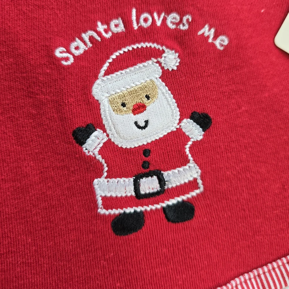 NWT NEWBORN-12M  Christmas 3pk Red +White Baby UNISEX Shoulder BURP CLOTH Bib Q4